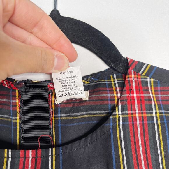 J Crew Crewcuts 14 Black Red Tartan Plaid Fit and Flare Holiday Dress Sleeveless - Picture 11 of 11
